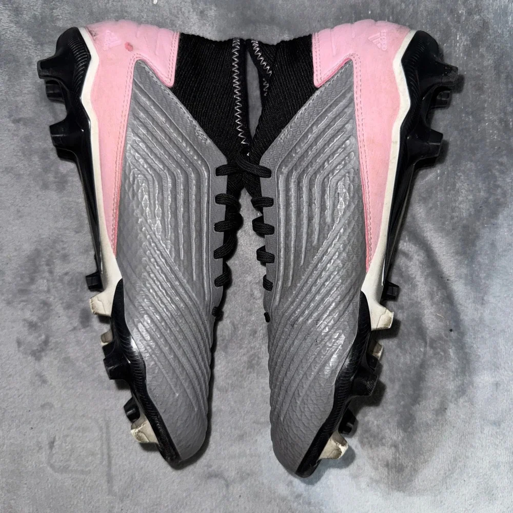 Adidas Mens Predator 19.3 FG Soccer Cleats 7.5 Grey Pink Primemesh F97528